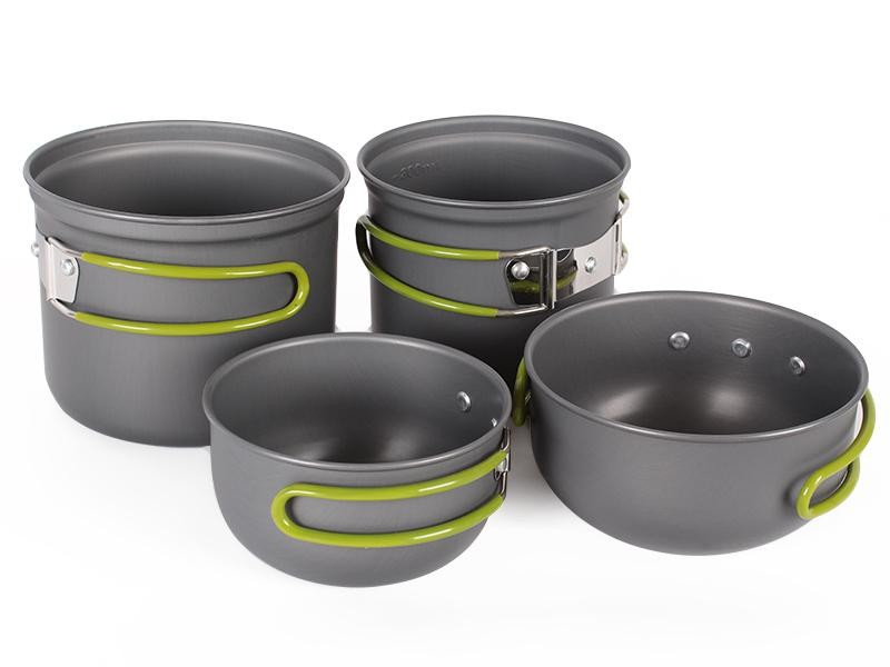 Hiking Camping Cooking Pot Set 4pcs
