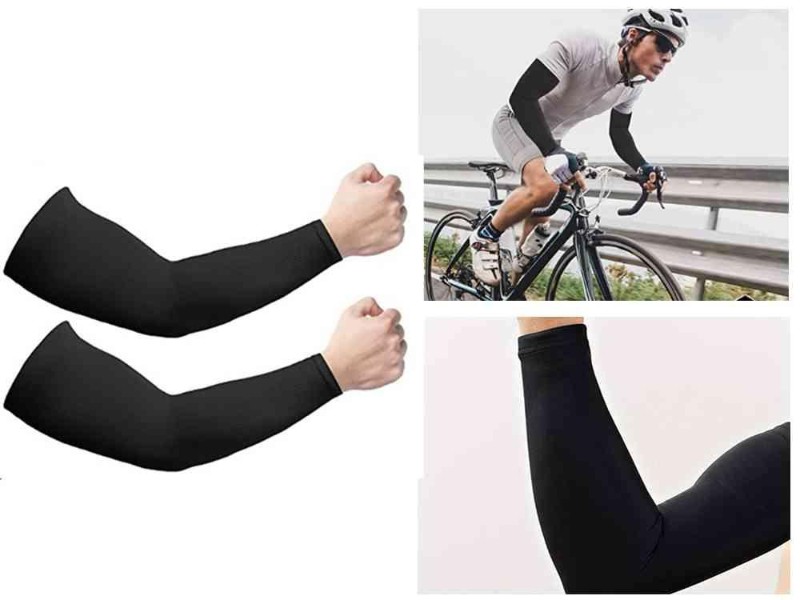 UV Sun Protection Cooling Arm Sleeves-Black