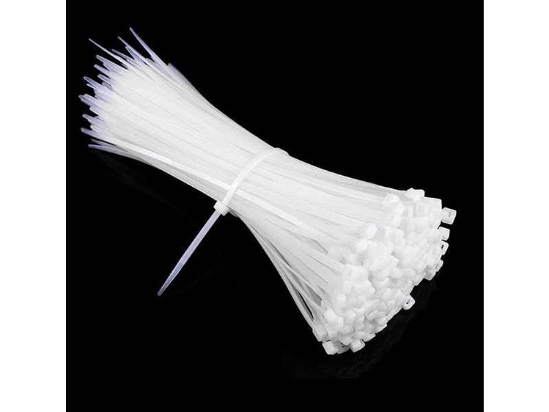 White 150mm Nylon Cable Ties | 100-Pack, 8kg Strength.