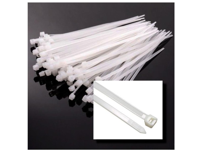 Durable 200mm Nylon Cable Ties | 100-Pack, 10kg Strength.