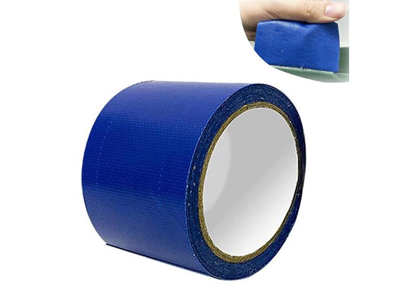 Waterproof Tarpaulin Repair Tape, 5m x 8cm, PVC, Blue