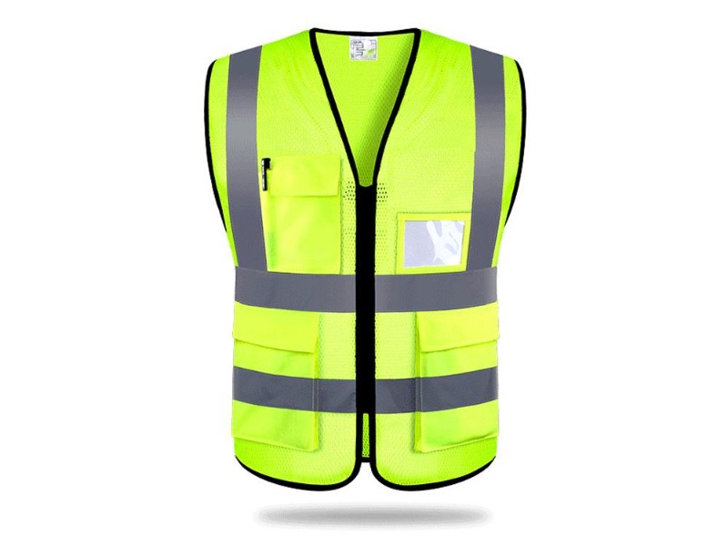 Hi-Vis Safety Vest XL | Multi-Pocket | Fluoro Green