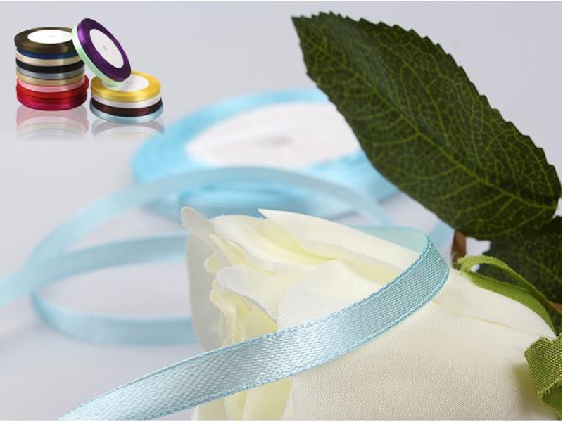 Satin Ribbon,Light Blue 6mm(W) X 22.5m(L)