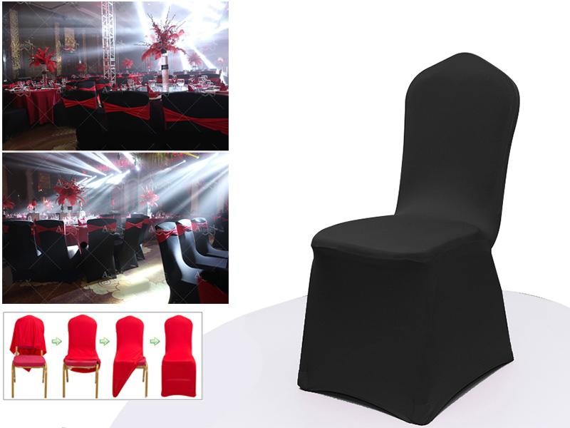 Chair Covers Wedding Banquet Event - Black 2pcs