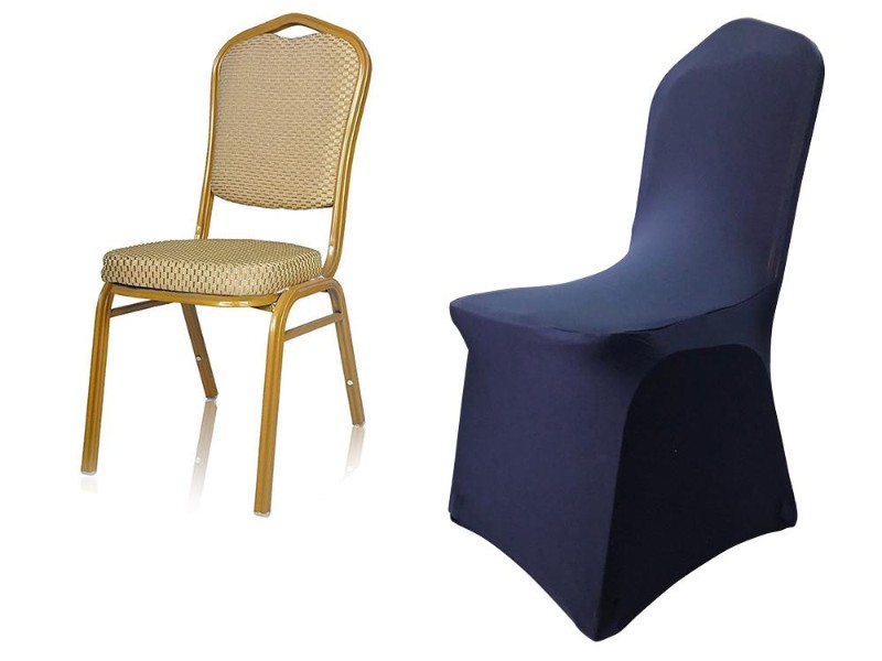 Wedding Chair Cover Dark Blue