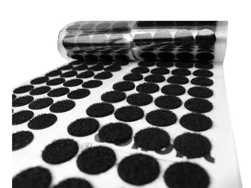 Self Adhesive Hook And Loop Dot Round Sticky Coin-Black
