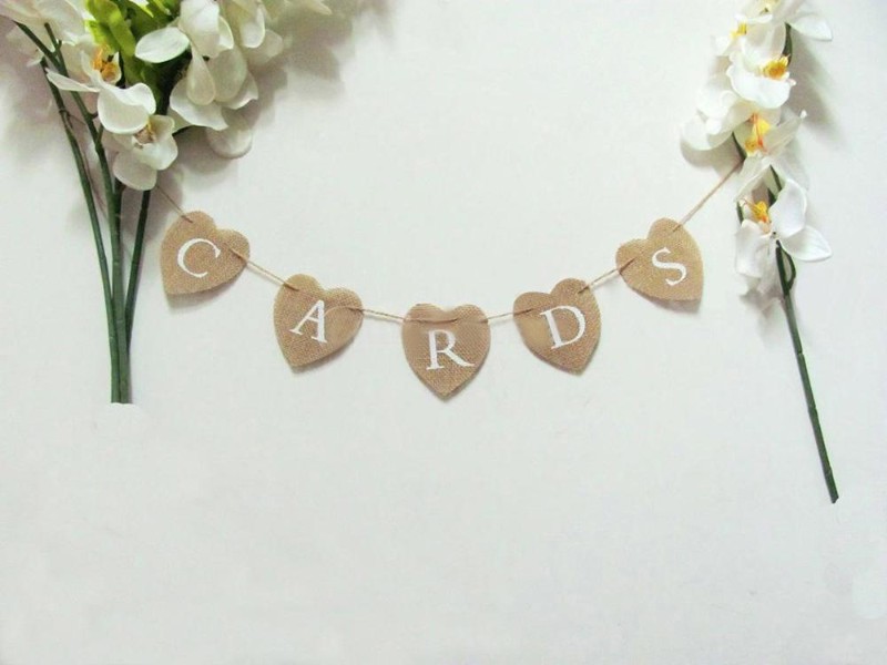 1.2m Heart Shaped Rustic Hessian Bunting