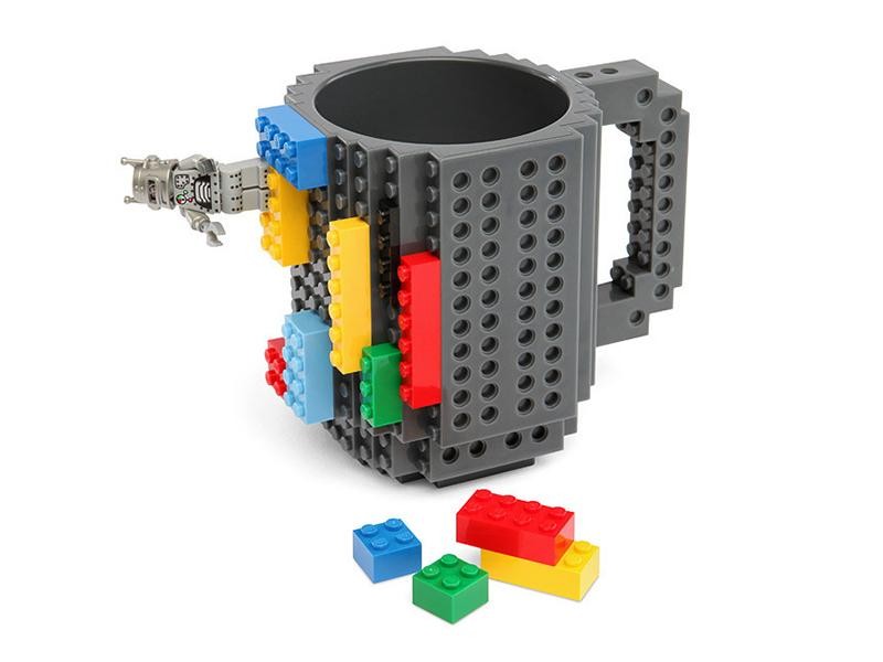 Creative Build-On Brick Mug - Grey