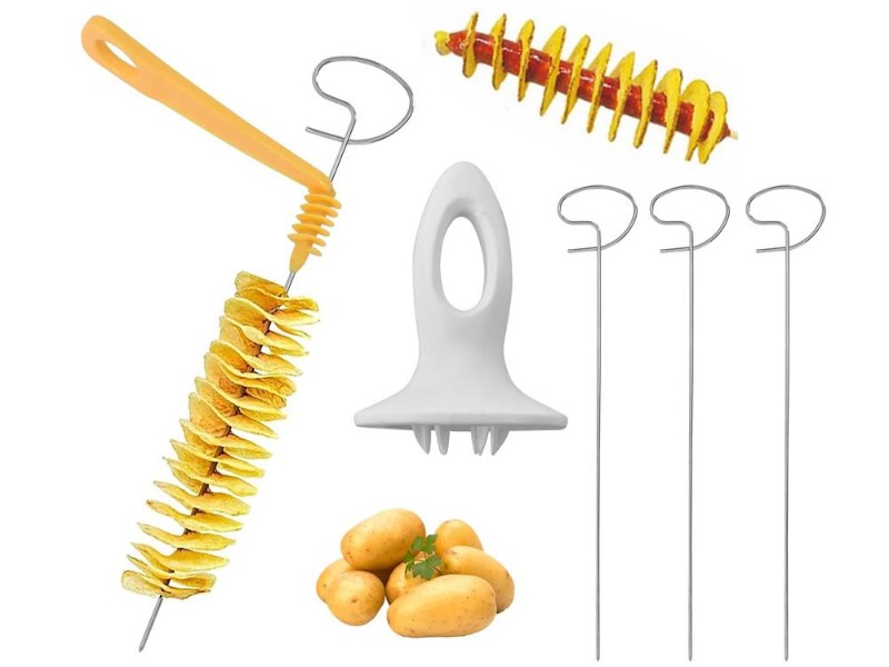 Spiral Potato Cutter for Homemade Chips | Stainless Steel & ABS