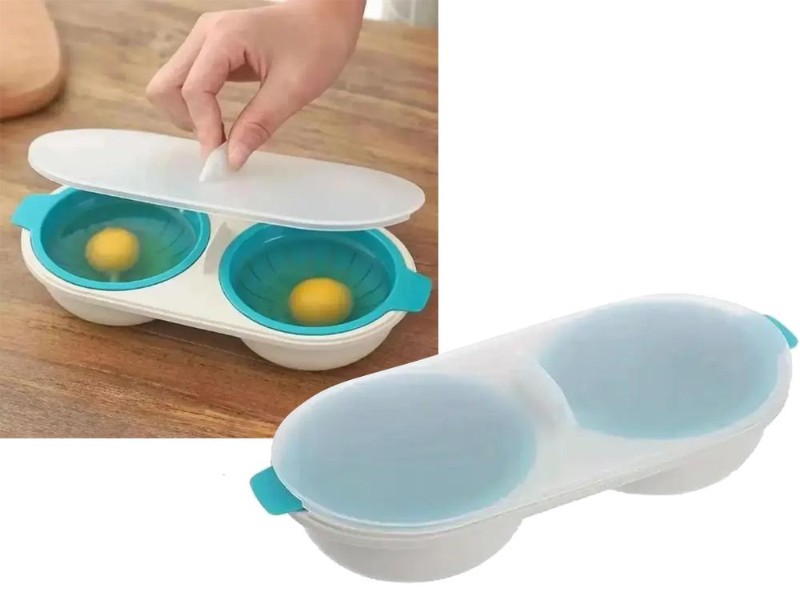 Microwave Egg Poacher - 2 Cavity BPA Free Egg Cooker with Lid