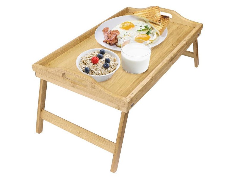 Folding Wooden Breakfast Bed Tray Table