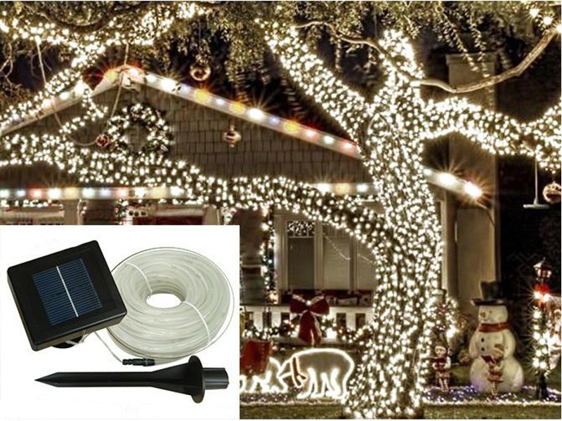 10m Waterproof Solar String Light Neon Light White