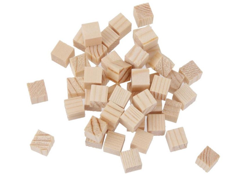 50pcs DIY Tiny Wooden Square Cubes