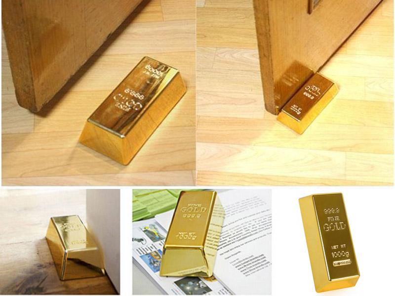 Gold Bar Shaped Heavy 1kg Paperweight / Door Stop