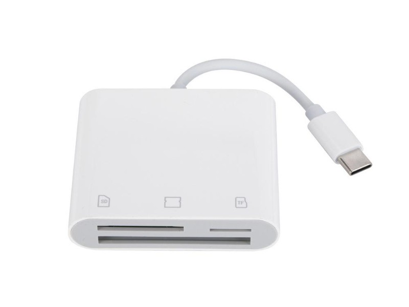USB-C 3-in-1 Card Reader Adapter for SD, Micro SD (TF) & CF Card