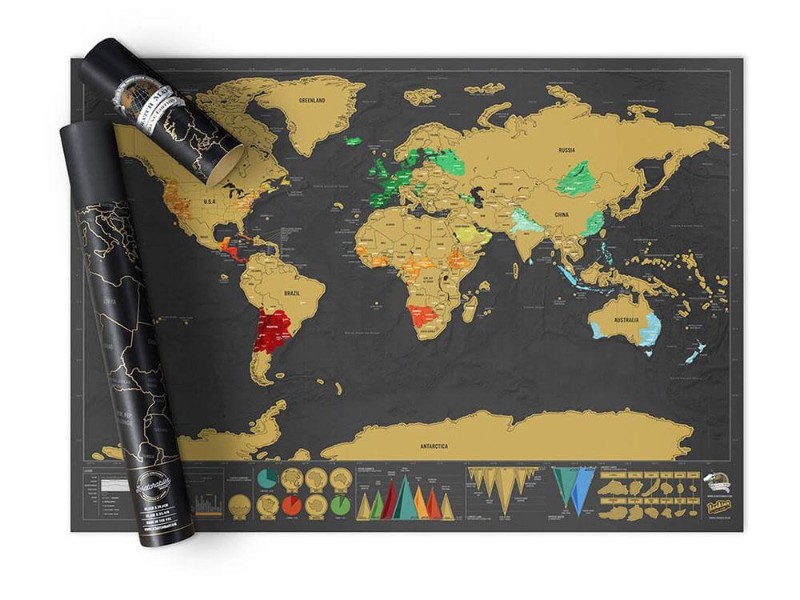 Scratch-Off World Map for Travel Tracking & Decor