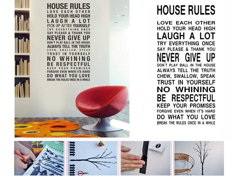 House Rules Vinyl Wall Decal Sticker 60x110cm