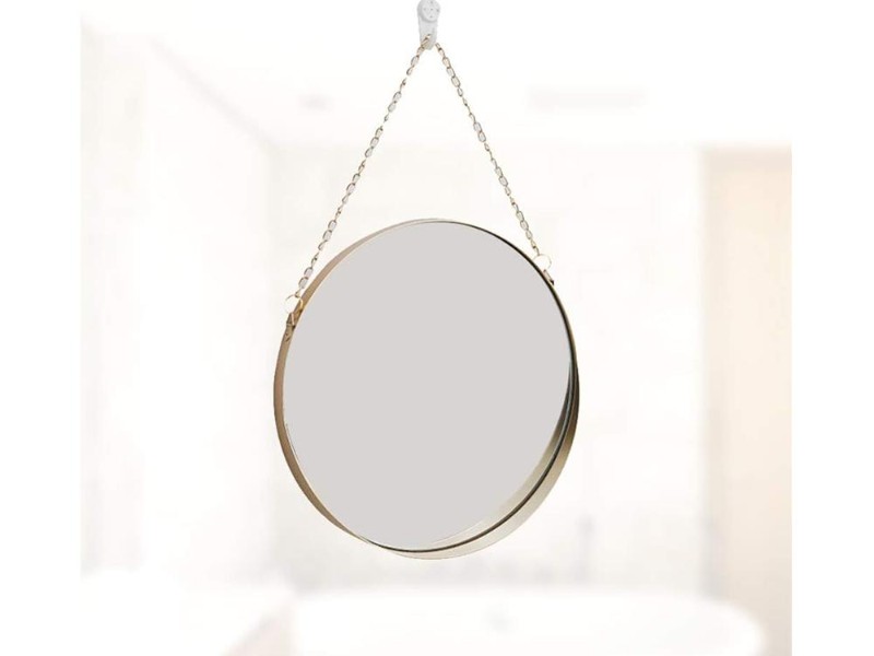 Metal & Glass Round Wall Mirror 38cm