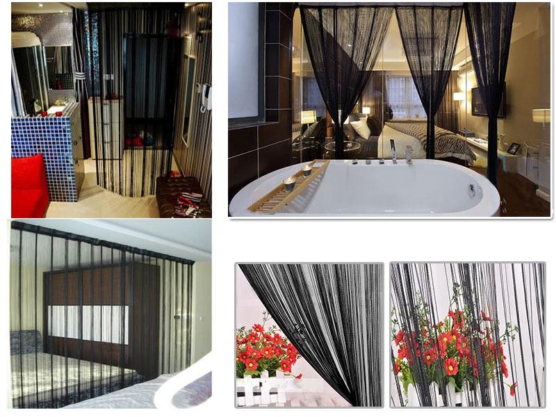 String Curtain Tassel Door Curtain - Black 2.8M x 3M