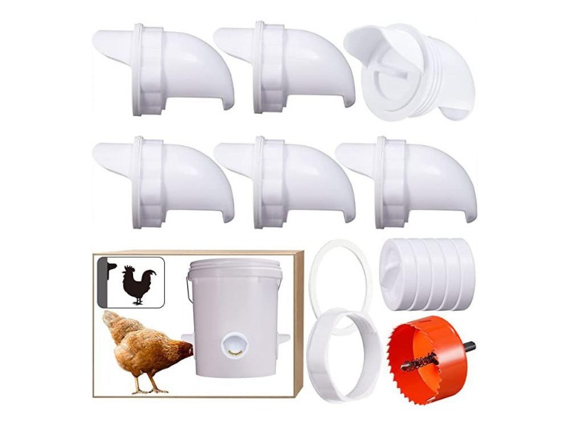 Chicken Feeder with Rat Stopper Caps