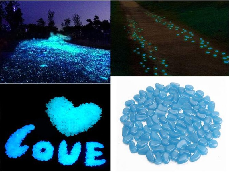 Solar light Pebbles Stones 100pcs BLUE