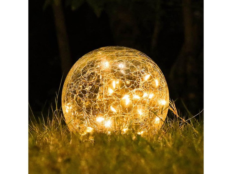 Solar Lights Outdoor Crack Glass Ball Lamp