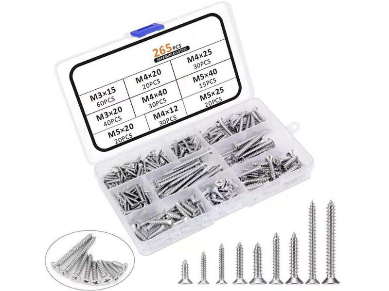 Self-Tapping Flat Head Screws M3 M4 M5 Screws Kit