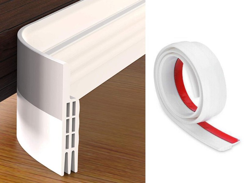 Door Seal Under Door Draft Stopper White