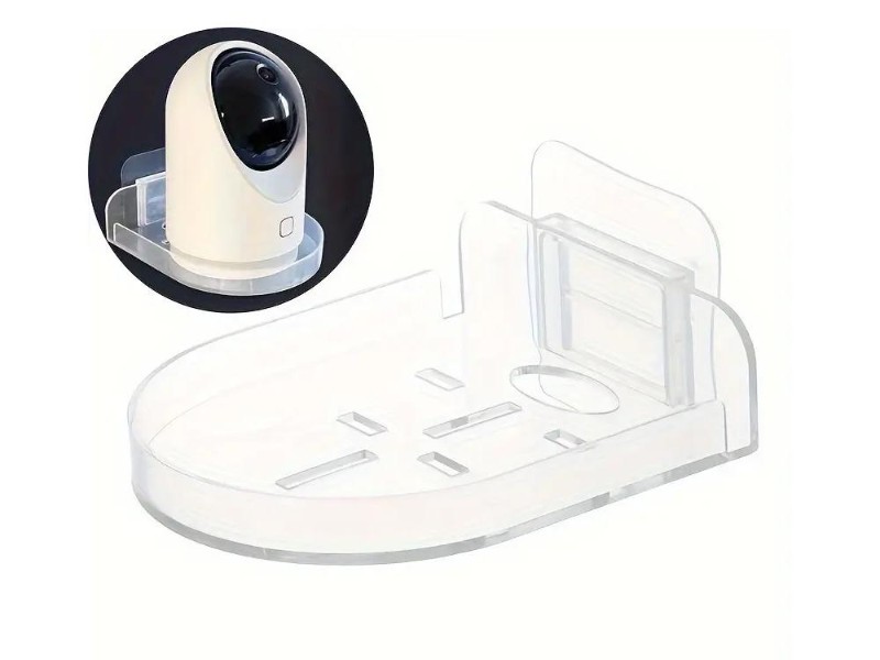 Clear Adhesive Wall Shelf ABS Tray, No Drill, Bathroom