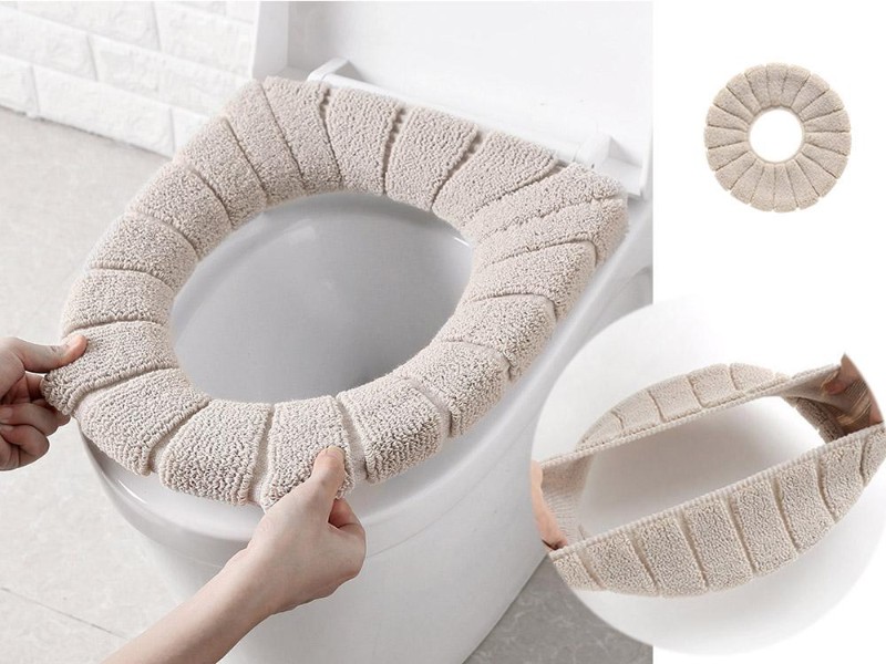Soft and Warm Fabric Toilet Seat Cover