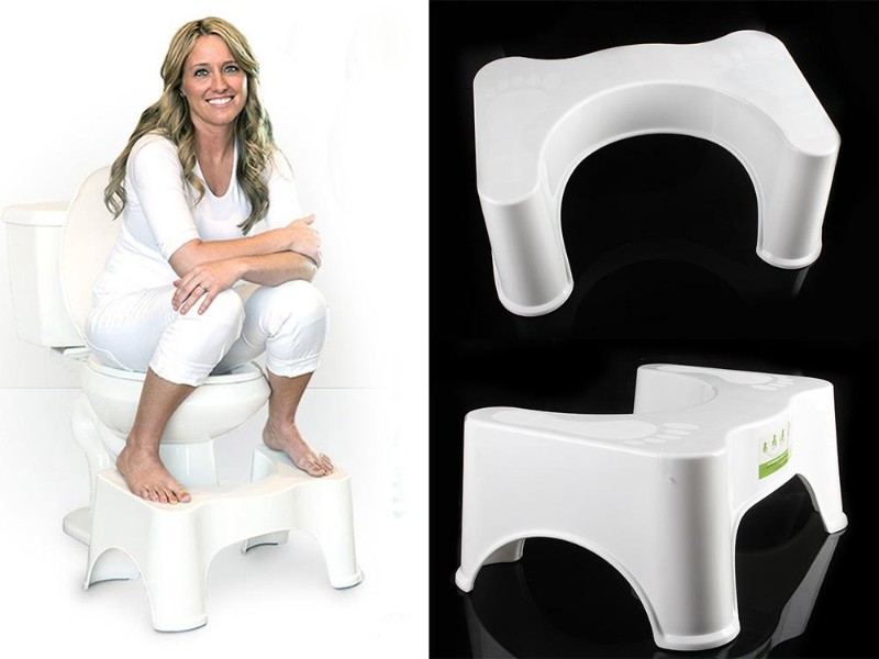 Strong Plastic Bathroom Toilet Potty Stool Comfort Aid- White