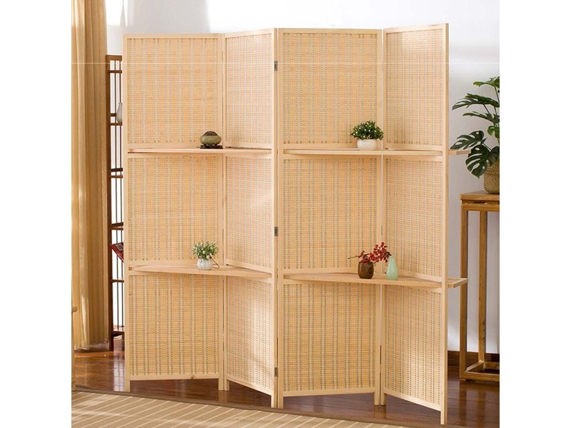 Bamboo Room Divider 180cm with Shelves
