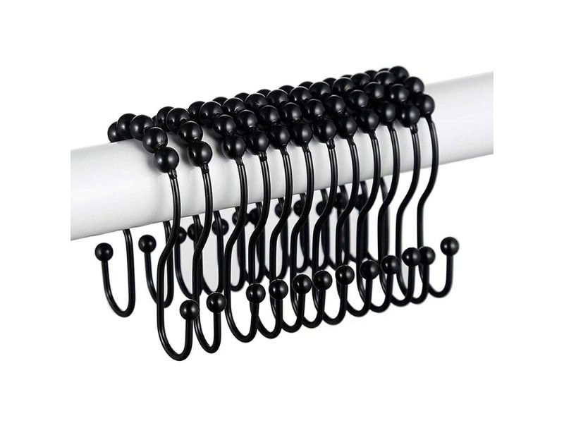 12PCS Shower Curtain Hooks Rings Rust Proof