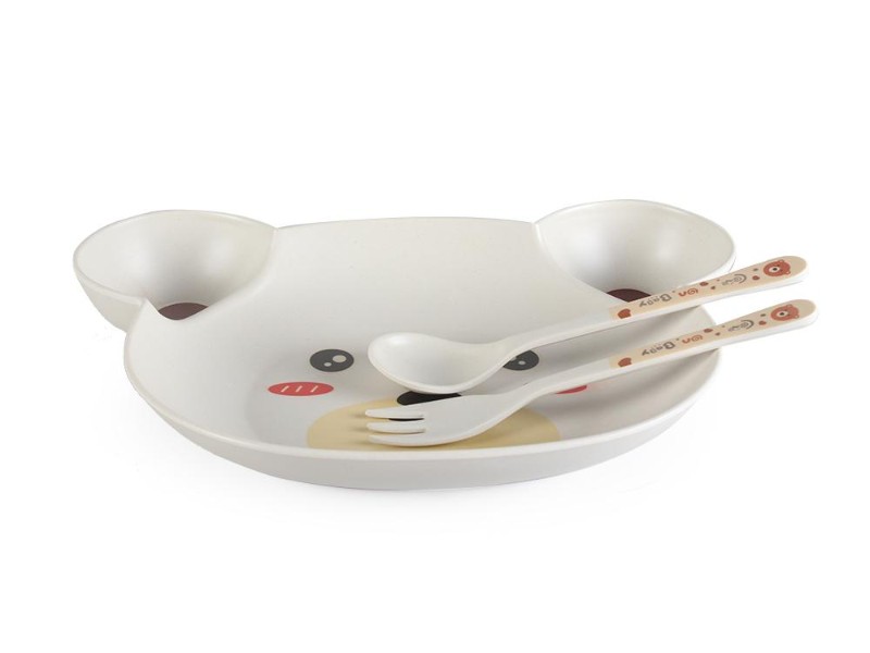 Bamboo Fiber Kids Dinnerware Set - Shy Bear