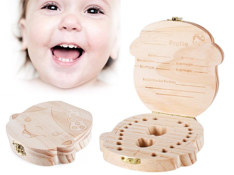 Baby Girl Wooden Tooth Box