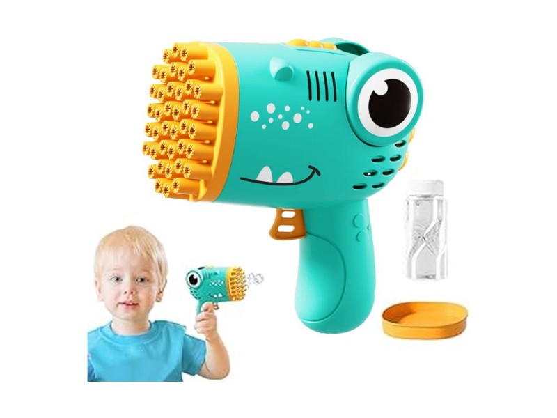 Dinosaur Bubble Machine - 40 Holes, Electric, Kids Toy