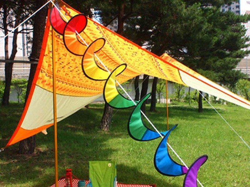 Nylon Rainbow Spiral Wind Spinner for Decorations