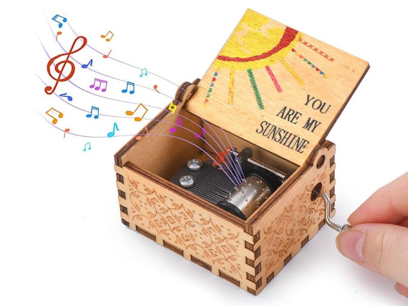 "You Are My Sunshine" Wooden Music Box - Hand Crank Gift