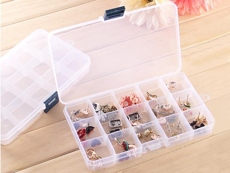 Jewellery Tool Storage Box Plastic - 15 Grids