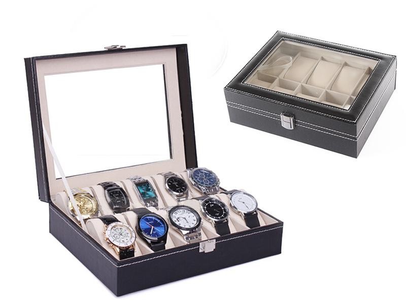 Delicate Leather Watch Box Case - 10 Slots