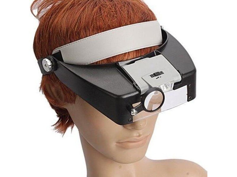 Headband Magnifier with 2 LED Lights