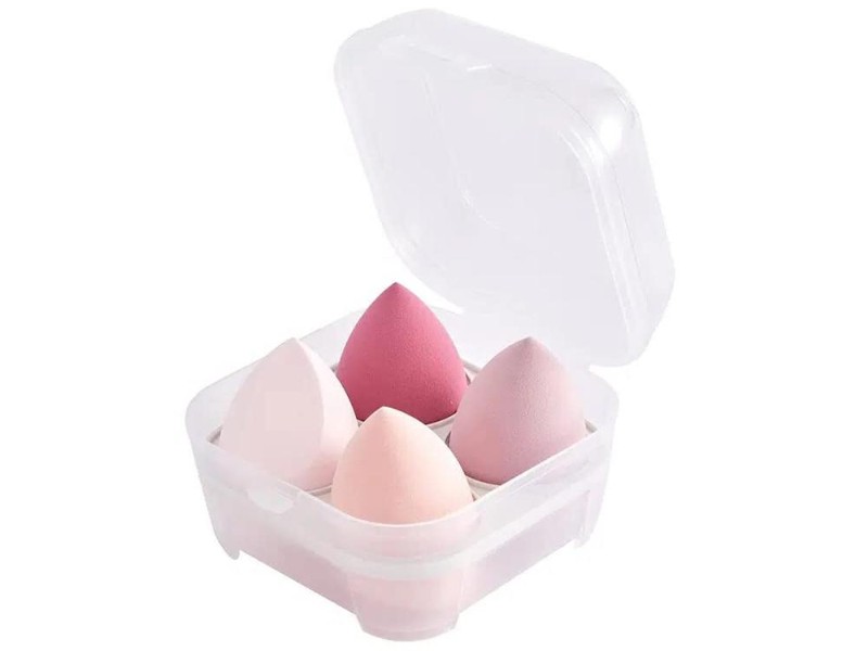 4pcs Makeup Sponge Set: Blender, Puff & Beauty Eggs