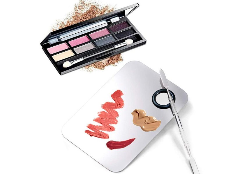 Stainless Steel Cosmetic Makeup Palette Artist Tool with Spatula