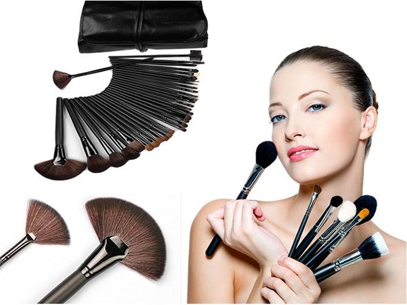 32 Pieces Make Up Brush Set with Travel Pouch