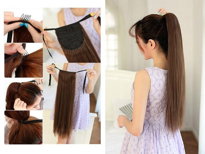 Tie-up Design Pony Tail Hair Extension Wig - 56cm