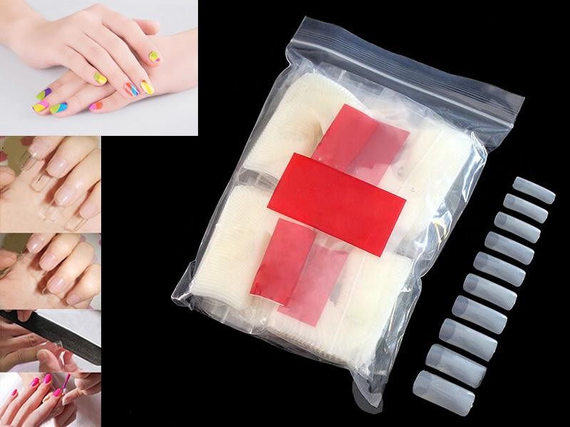 500x Natural Half Nail Tips | 10 Sizes | Acrylic & Gel Nail Art
