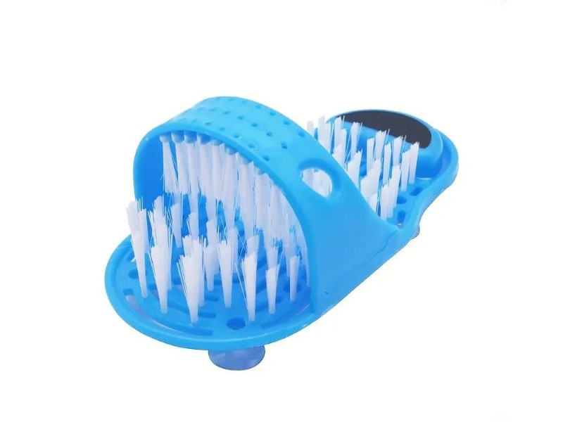 Shower Foot Scrubber with Pumice Stone | Easy Spa Cleaner (Blue)