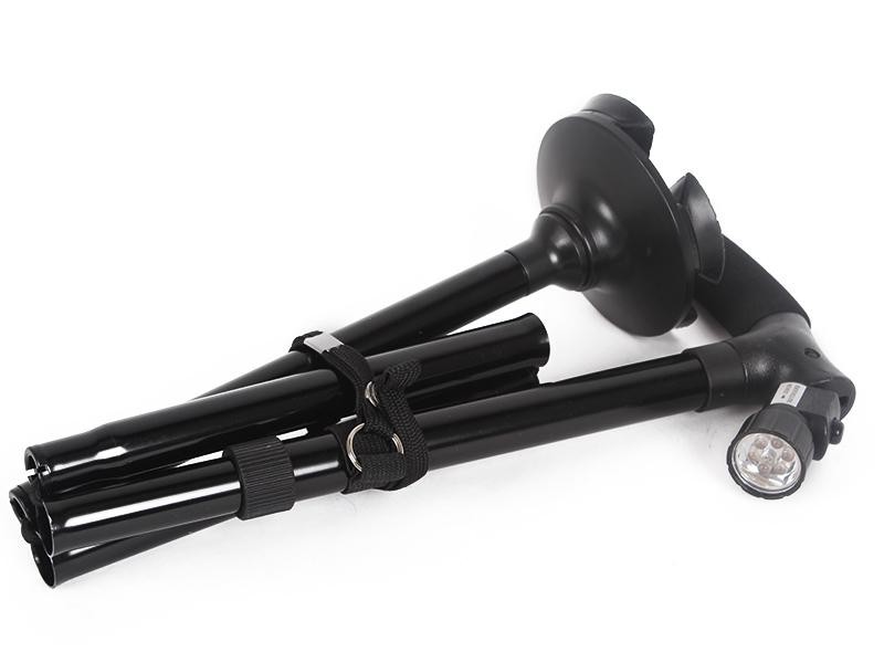 Folding Walking Stick Triple Head with LED