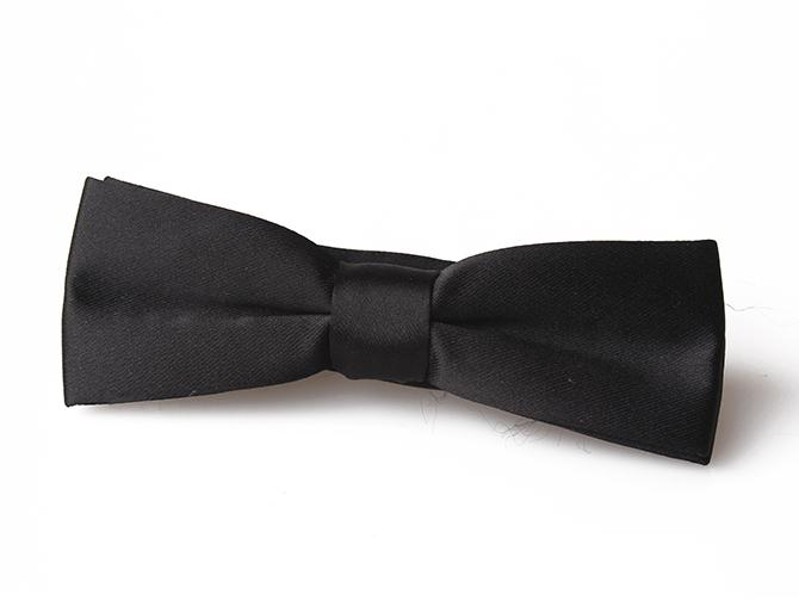 Black Bow Tie for Men, Polyester, Adjustable