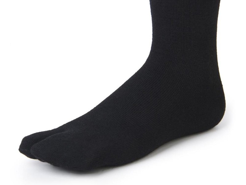 Unisex Elastic Flip Flop 2-Toe Socks - Black